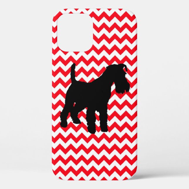 Fire Truck Red Zig Zag With Schnauzer Case-Mate iP Case-Mate iPhone Case (Back)