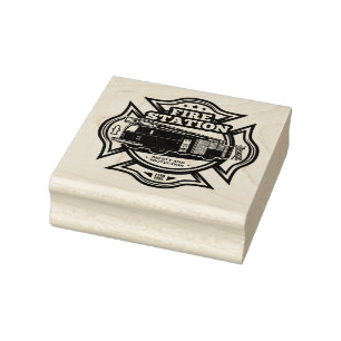 Fire Truck Rubber Stamp