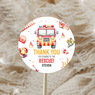 Fire Truck Sound the Alarm Baby Shower Classic Round Sticker