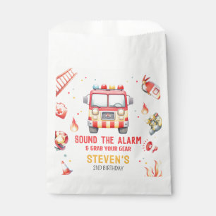 Fire Truck Sound the Alarm Baby Shower Favour Bags