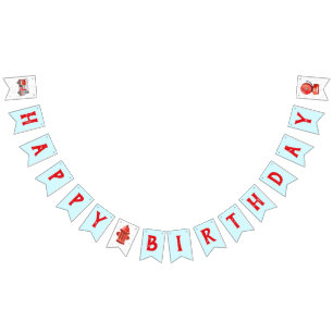 Fire Truck Theme Birthday Party Pennant Banner