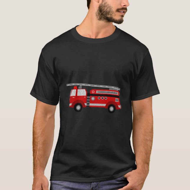 Fire Truck Trucker Trailer Kids Adults T Long Slee T-Shirt (Front)