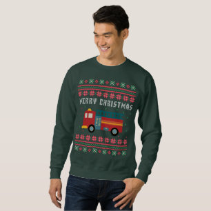 Fire Truck Ugly Christmas Sweater