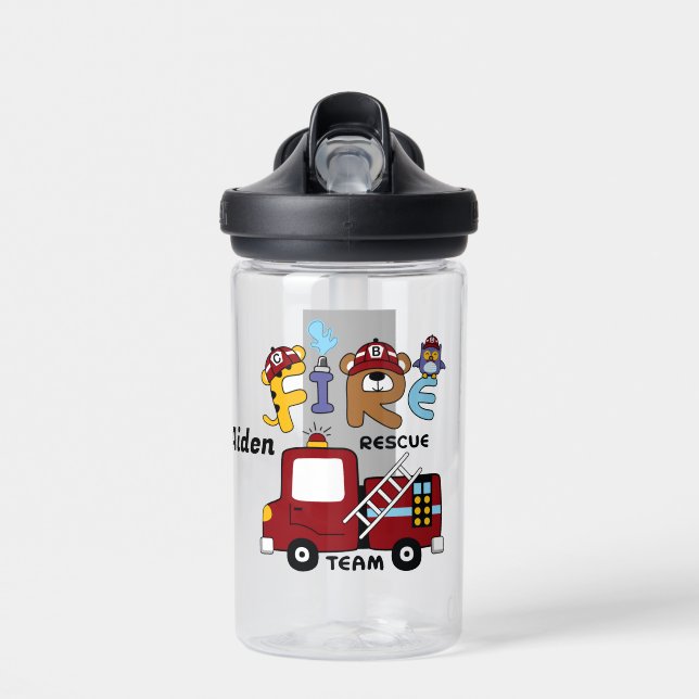 Fire Truck Water Bottle (Front)