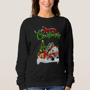 Fire Truck  Xmas Decorations Santa Fire Truck Chri Sweatshirt