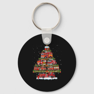 Fire Truck Xmas Lights Firefighter Fire Truck Chri Key Ring