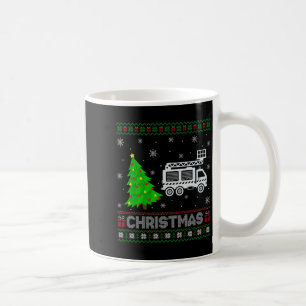 Fire Truck Xmas Tree Lighting Ugly Christmas Sweat Coffee Mug