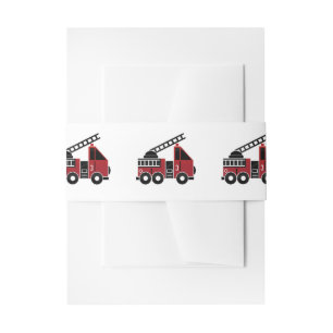 Fire trucks belly bands invitation belly band