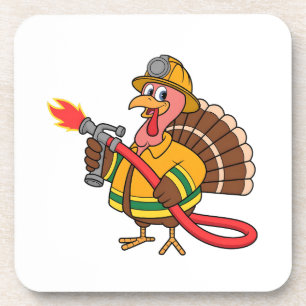 Fire trucks Firefighter Thanksgiving Turkey Coaster
