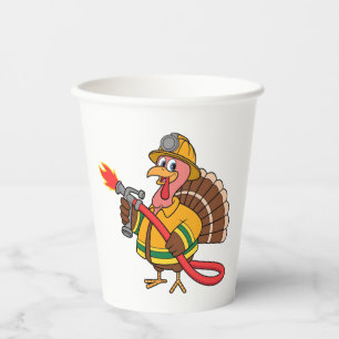 Fire trucks Firefighter Thanksgiving Turkey   Paper Cups