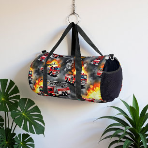 Fire Trucks Flames  Duffle Bag
