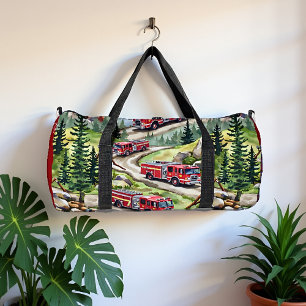 Fire Trucks Forest Road Duffle Bag