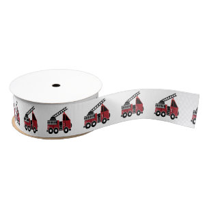 Fire trucks ribbon grosgrain ribbon