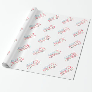 Fire Trucks Wrapping Paper