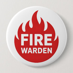Fire Warden 10 Cm Round Badge