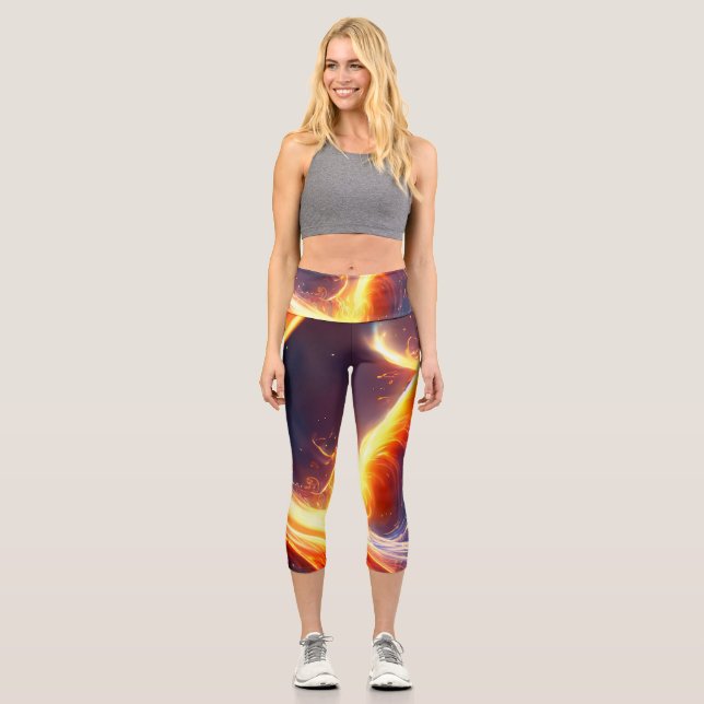 Fire Water Space Capri Leggings (Front)