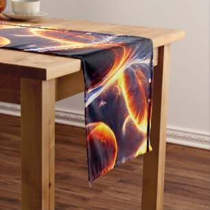 Fire Water Space Short Table Runner