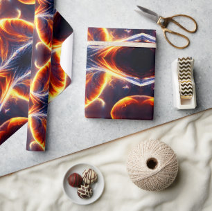 Fire Water Space Wrapping Paper