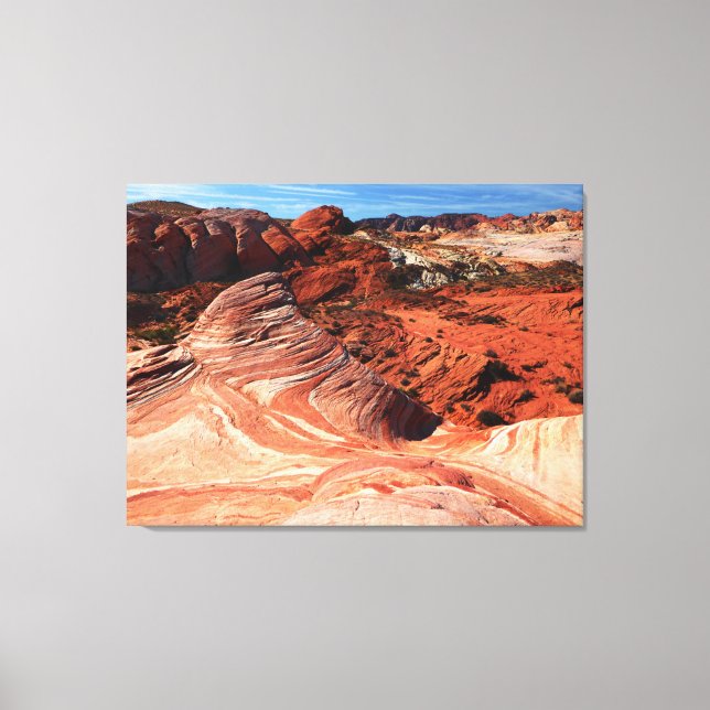 Fire Wave, Valley of Fire Overton Nevada Landscape Canvas Print (Front)