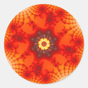 Fire Web - Fractal Art Classic Round Sticker