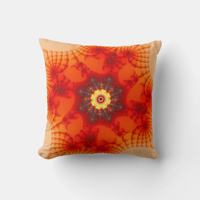 Fire Web - Fractal Art Cushion (Front)