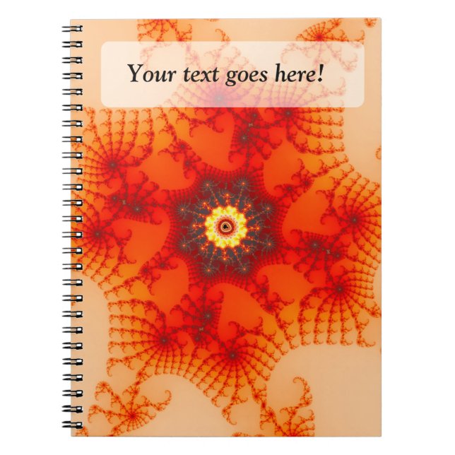 Fire Web - Fractal Art Spiral Notebook (Front)