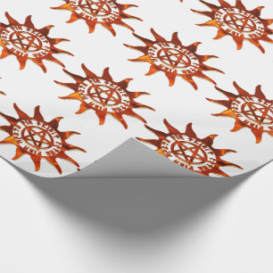 Fire Wicca Sun & Pentacle Wrapping Paper