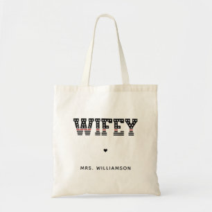 Fire Wifey Thin Red Line Firefighter Fireman Wife Tote Bag