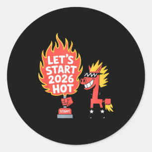 Fire Year Of The Horse – Chinese Zodiac New Year 2 Classic Round Sticker