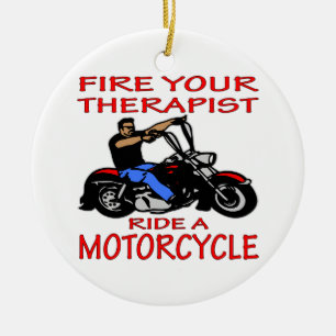 Fire Your Therapist Ride A Motorcycle Ceramic Tree Decoration