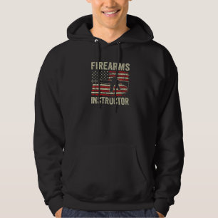 Firearms Instructor Ar15 Rifle Vintage Usa Flag Hoodie