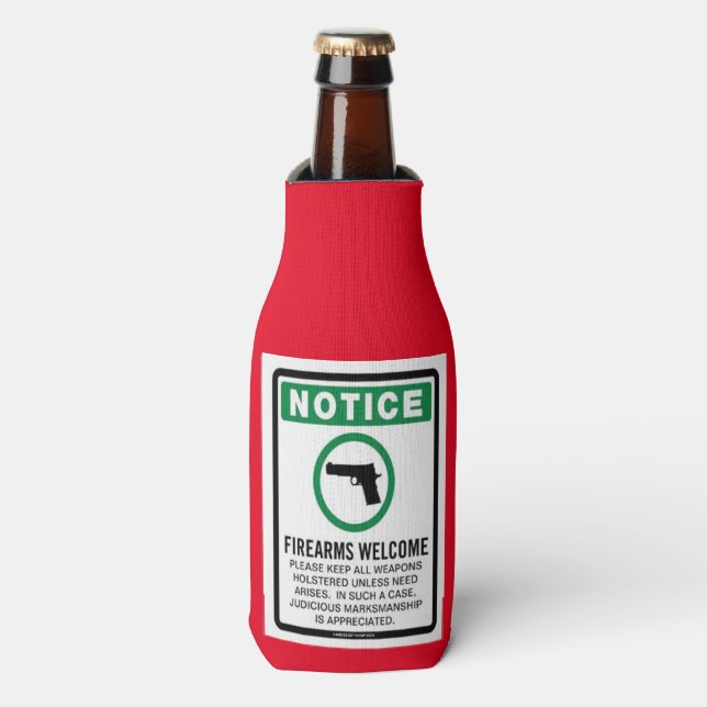 FIREARMS WELCOME BOTTLE COOLER (Bottle Front)