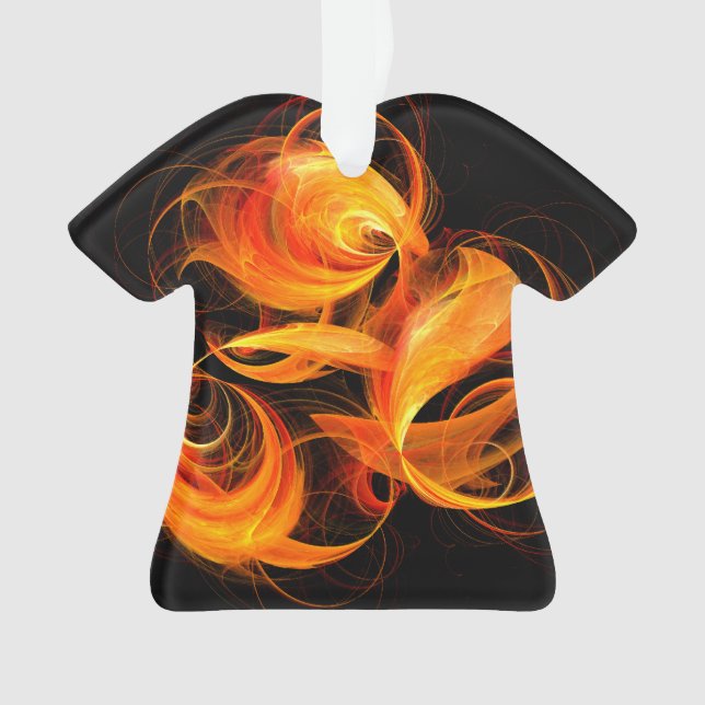Fireball Abstract Art Acrylic Shirt Ornament (Front)