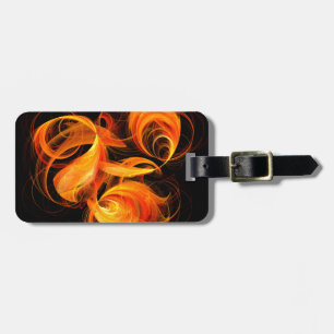 Fireball Abstract Art Address Luggage Tag