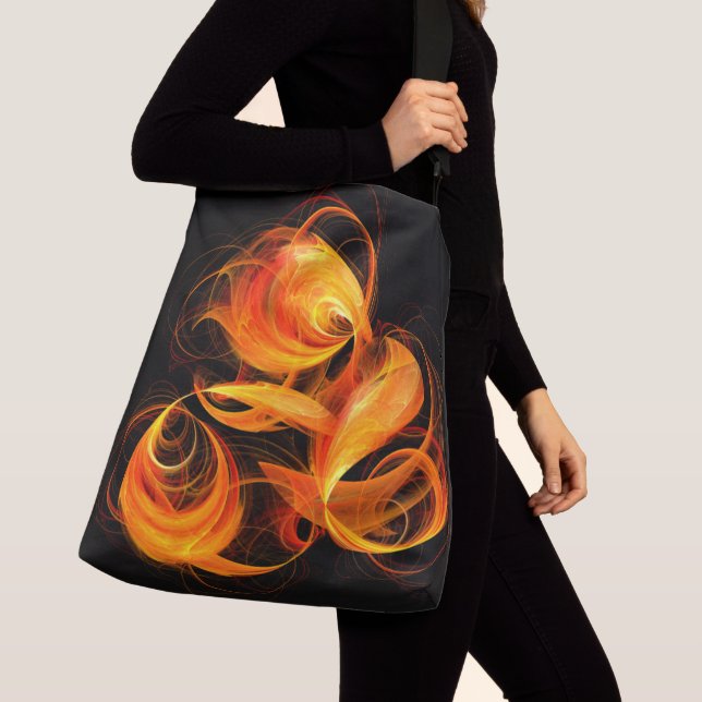 Fireball Abstract Art Cross Body Crossbody Bag (Close Up)