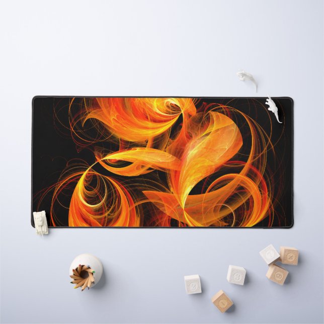 Fireball Abstract Art Desk Mat (Kids Table)