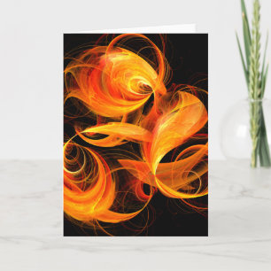 Fireball Abstract Art Greeting Card
