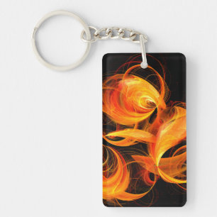 Fireball Abstract Art Key Ring