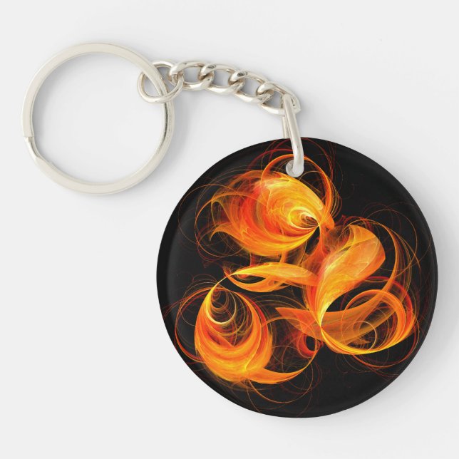 Fireball Abstract Art Key Ring (Front)