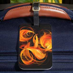 Fireball Abstract Art Luggage Tag