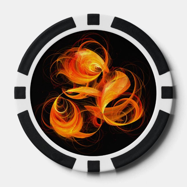 Fireball Abstract Art Poker Chips (Front)