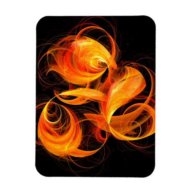 Fireball Abstract Art Premium Magnet (Vertical)