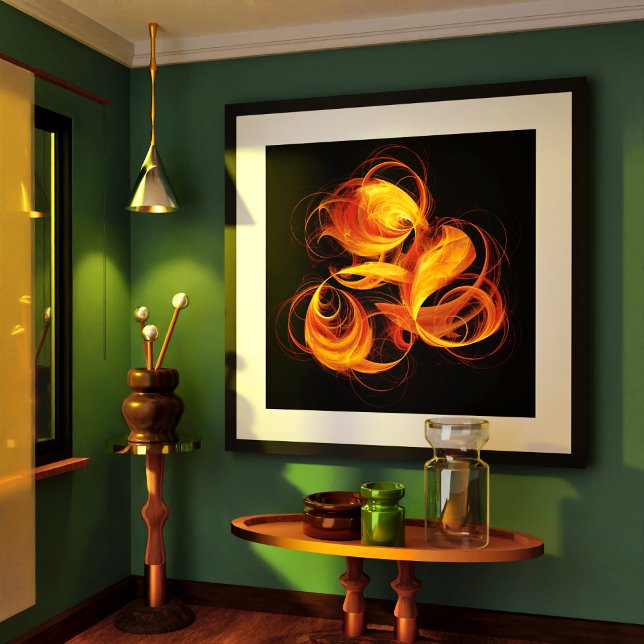 Fireball Abstract Art Print (Fireball Abstract Art Poster)
