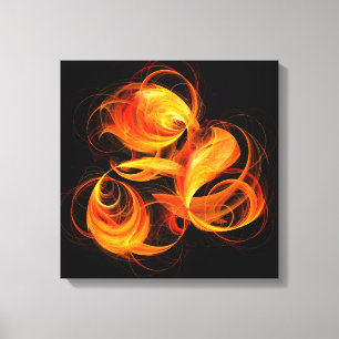 Fireball Abstract Art Quad Canvas Print