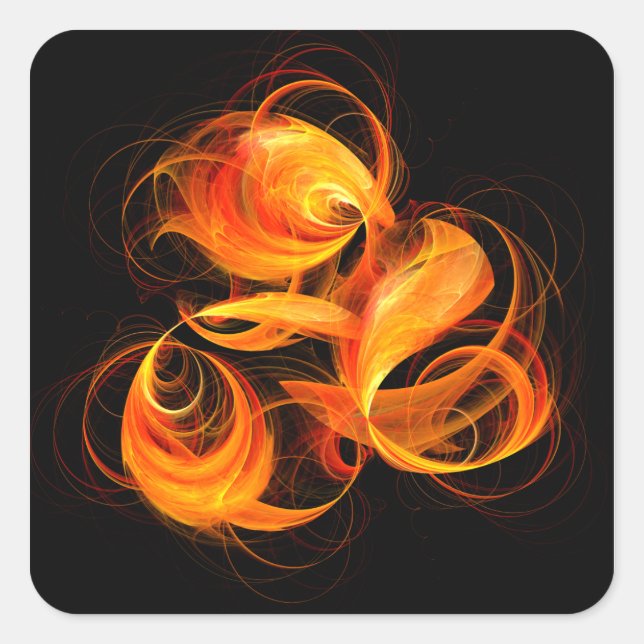 Fireball Abstract Art Square Sticker (Front)