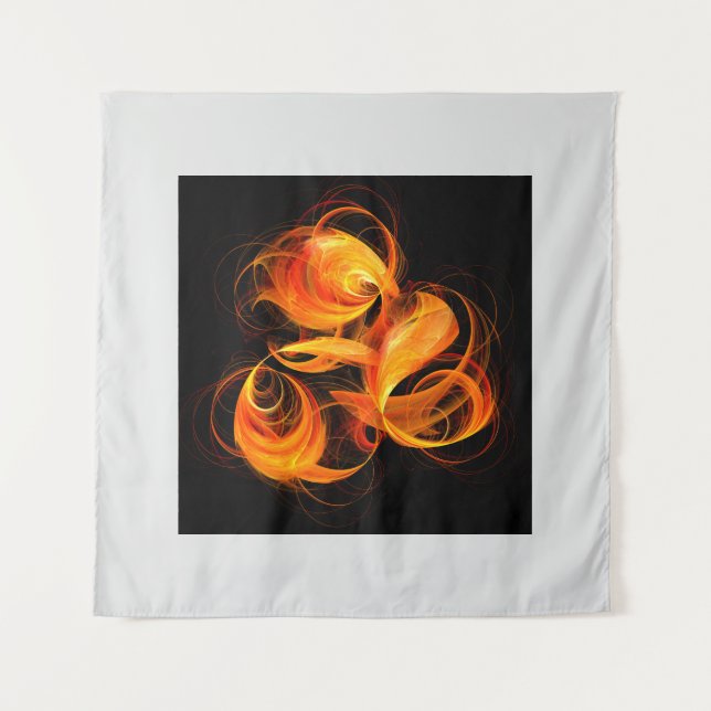 Fireball Abstract Art Tapestry (Front)