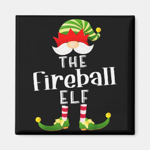 Fireball Elf Group Christmas Funny Pajama Party  Magnet
