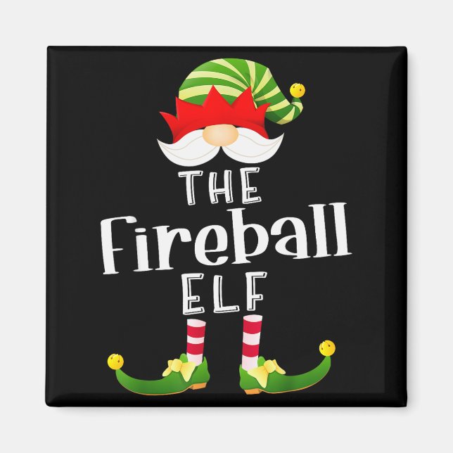 Fireball Elf Group Christmas Funny Pajama Party  Magnet (Front)