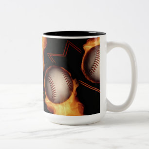 Fireball Pattern Baseball Lovers Mug