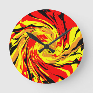 Fireball Spiral Round Clock